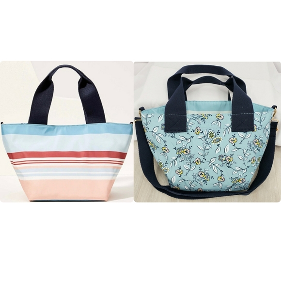 Loft Shell Bag LOFT | Bags | New Loft Reversible Floral Stripe Nylon Mini Tote | Poshmark